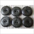 Retro vintage 6 äldre oanvända melerade gråsvarta knappar 23 mm
